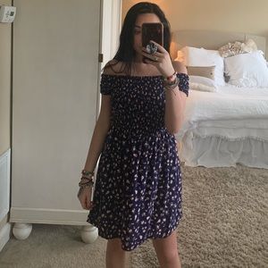 Navy floral off the shoulder dress from target